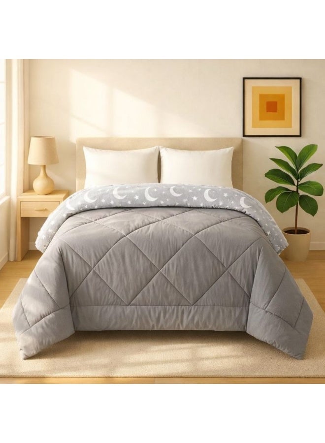 سنوز لحاف شتوي رمضان دبل فيس فرو لومي & مايكروفايبر جراي، سنوز ، 210*220 سم - Image 5